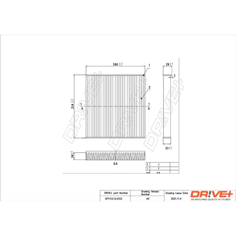 DRVE DP1110.12.0103 filtras, salono oras