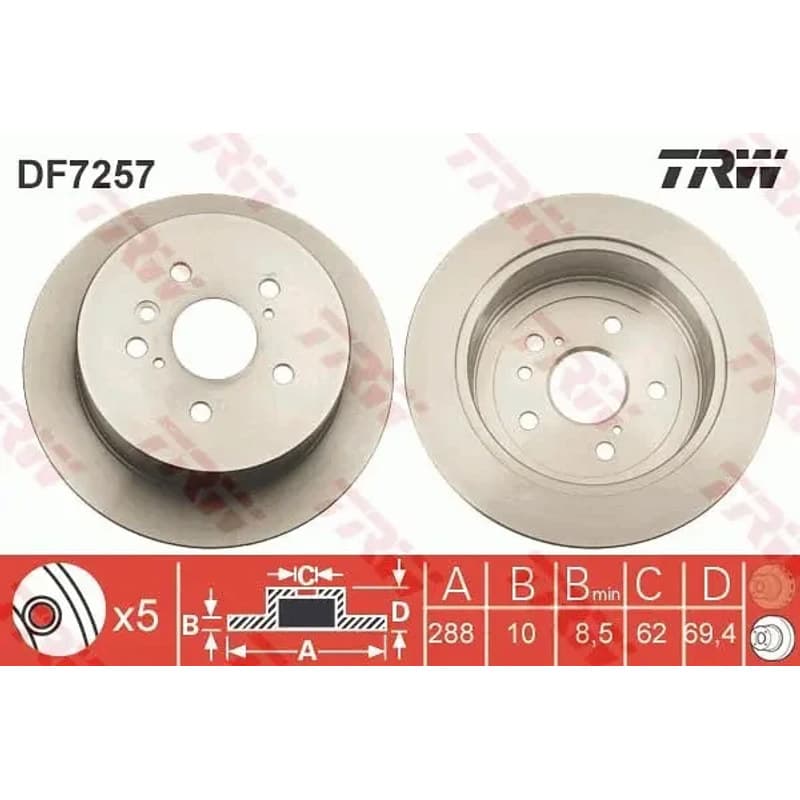 TRW stabdžių diskas DF7257