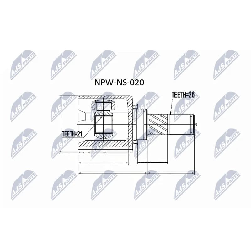 NTY jungčių komplektas, kardaninis velenas NPW-NS-020