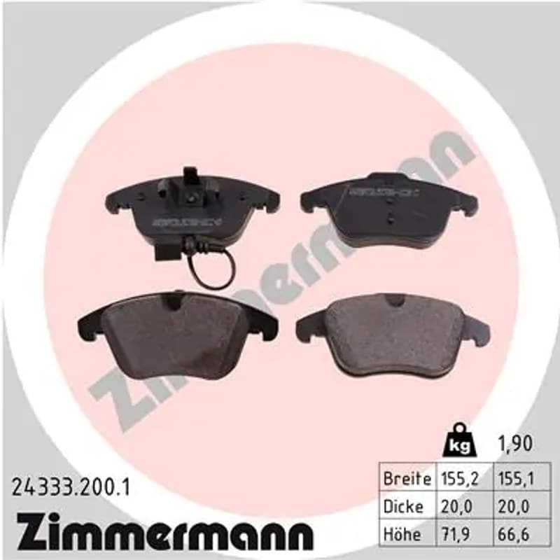 ZIMMERMANN 24333.200.1 stabdžių trinkelių rinkinys, diskinis stabdys