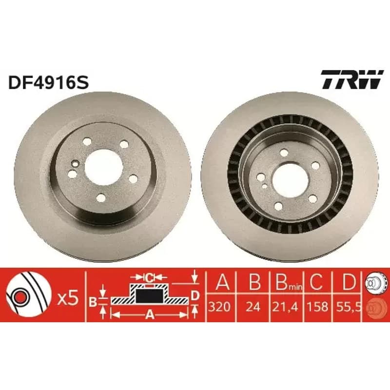 TRW stabdžių diskas DF4916S