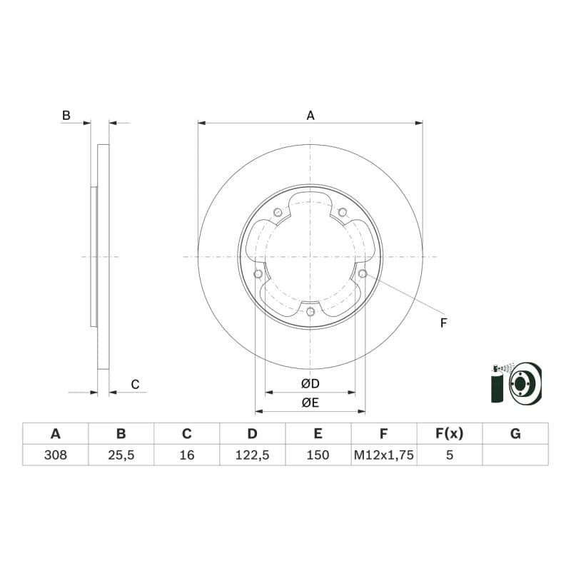 BOSCH 0 986 479 F44 stabdžių diskas
