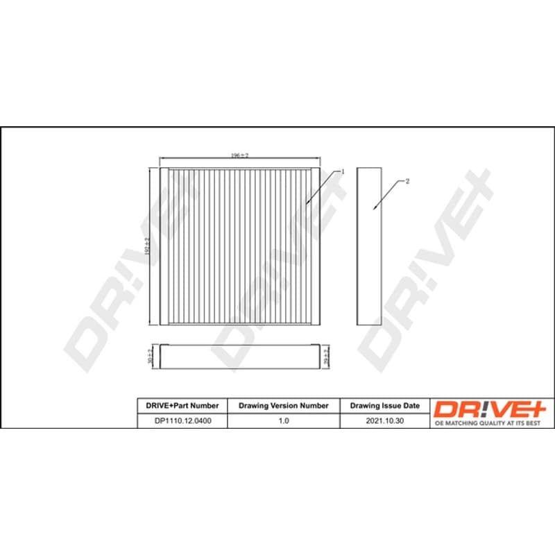 DRVE filtras, salono oras DP1110.12.0400