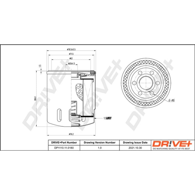 DRVE alyvos filtras DP1110.11.0180