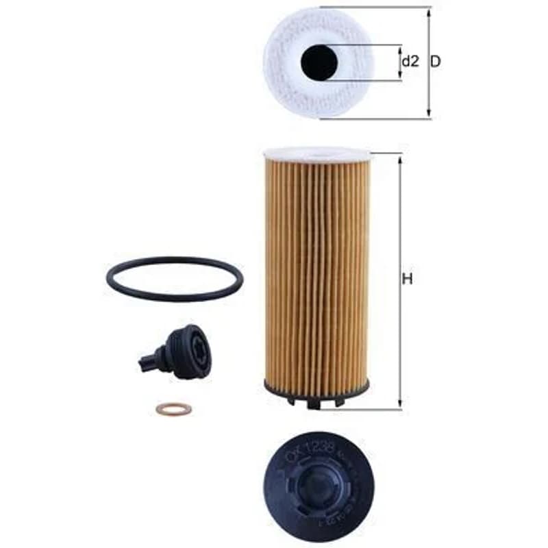 MAHLE OX 1238D alyvos filtras