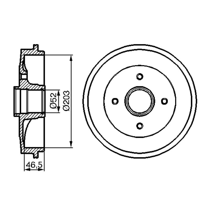 BOSCH 0 986 477 124 stabdžių būgnas