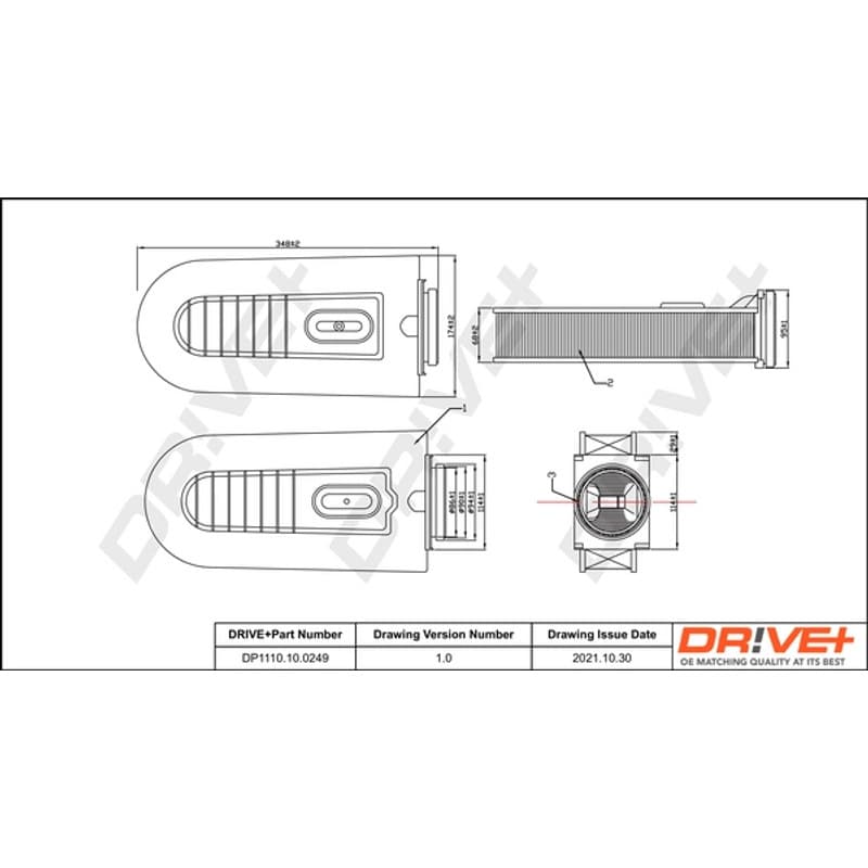 DRVE DP1110.10.0249 oro filtras