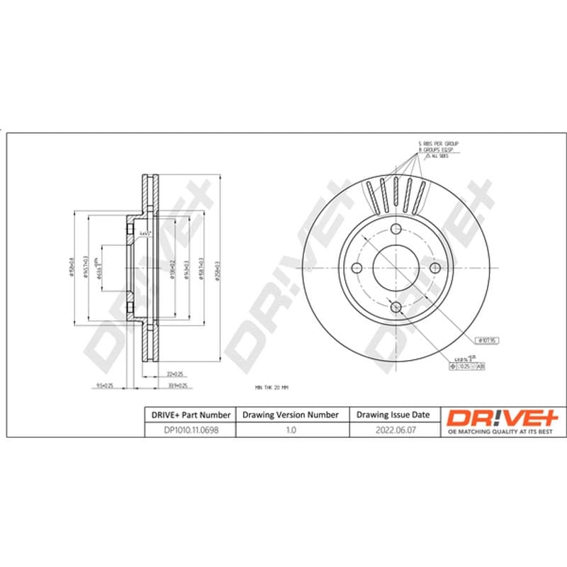 DRVE DP1010.11.0698 stabdžių diskas
