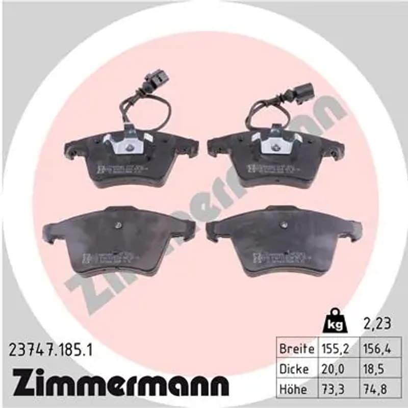 ZIMMERMANN 23747.185.1 stabdžių trinkelių rinkinys, diskinis stabdys