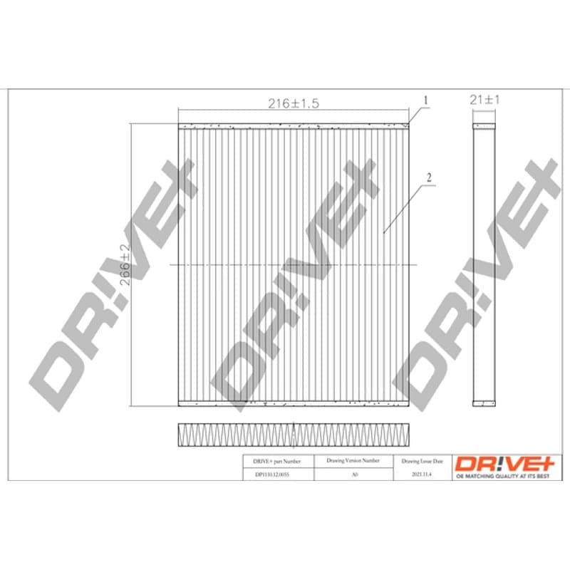 DRVE filtras, salono oras DP1110.12.0055