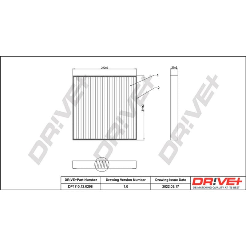 DRVE filtras, salono oras DP1110.12.0298