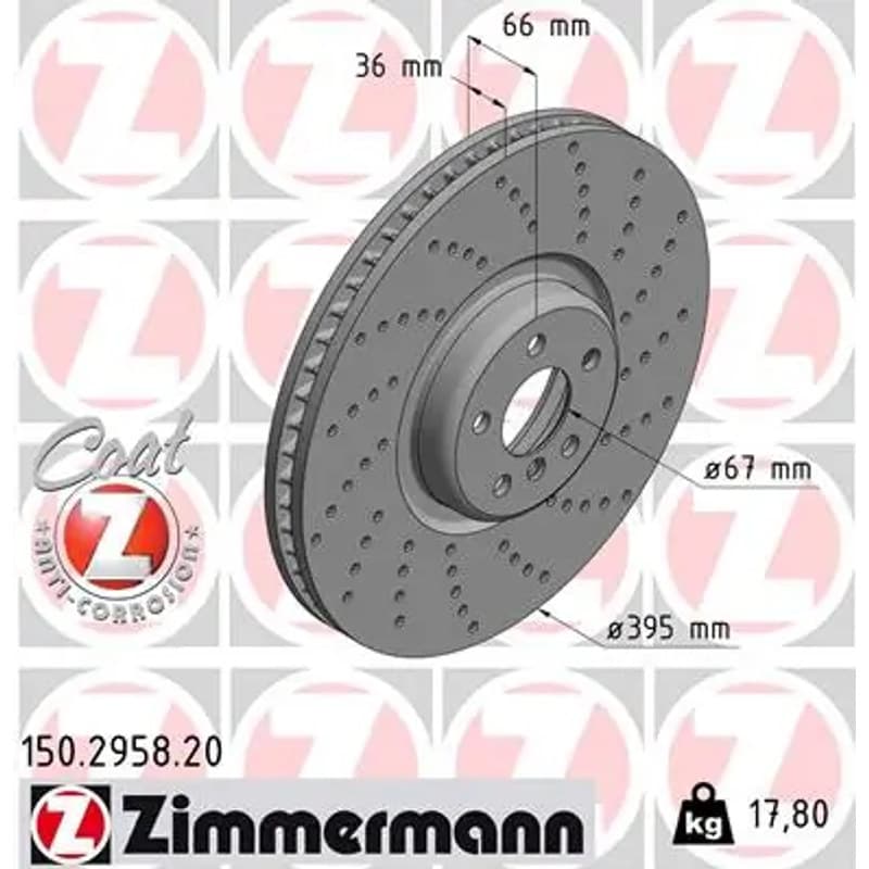 ZIMMERMANN stabdžių diskas 150.2958.20