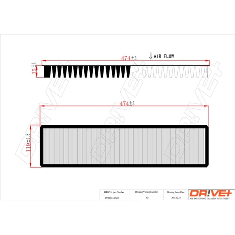 DRVE filtras, salono oras DP1110.12.0200