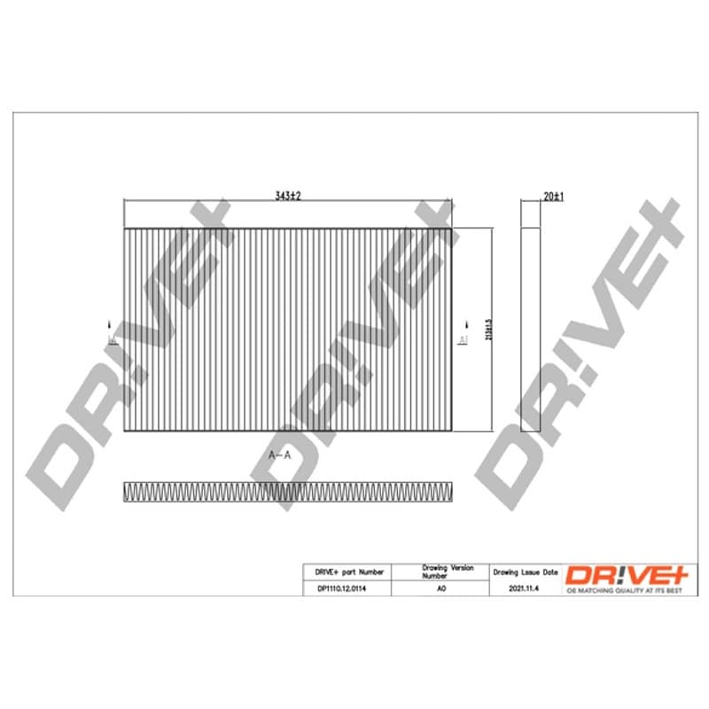 DRVE filtras, salono oras DP1110.12.0114