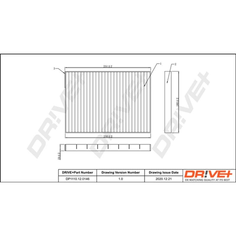 DRVE filtras, salono oras DP1110.12.0146