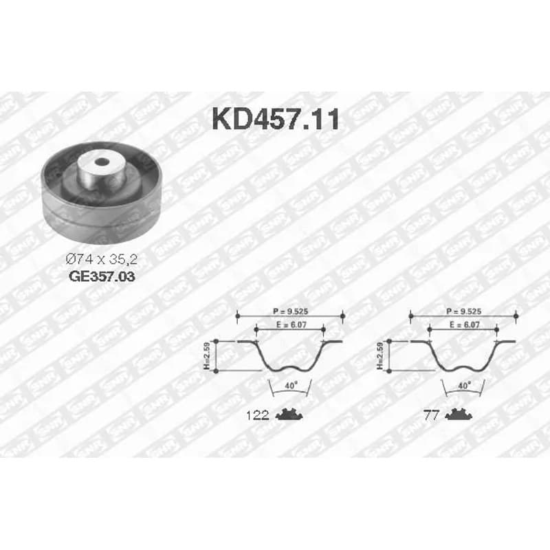 SNR paskirstymo diržo komplektas KD457.11