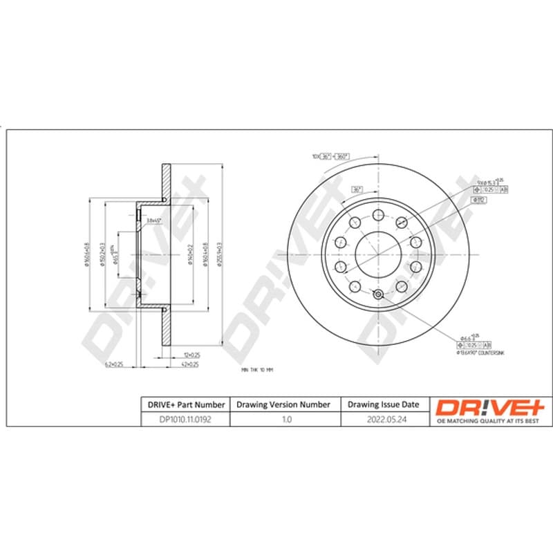 DRVE stabdžių diskas DP1010.11.0192