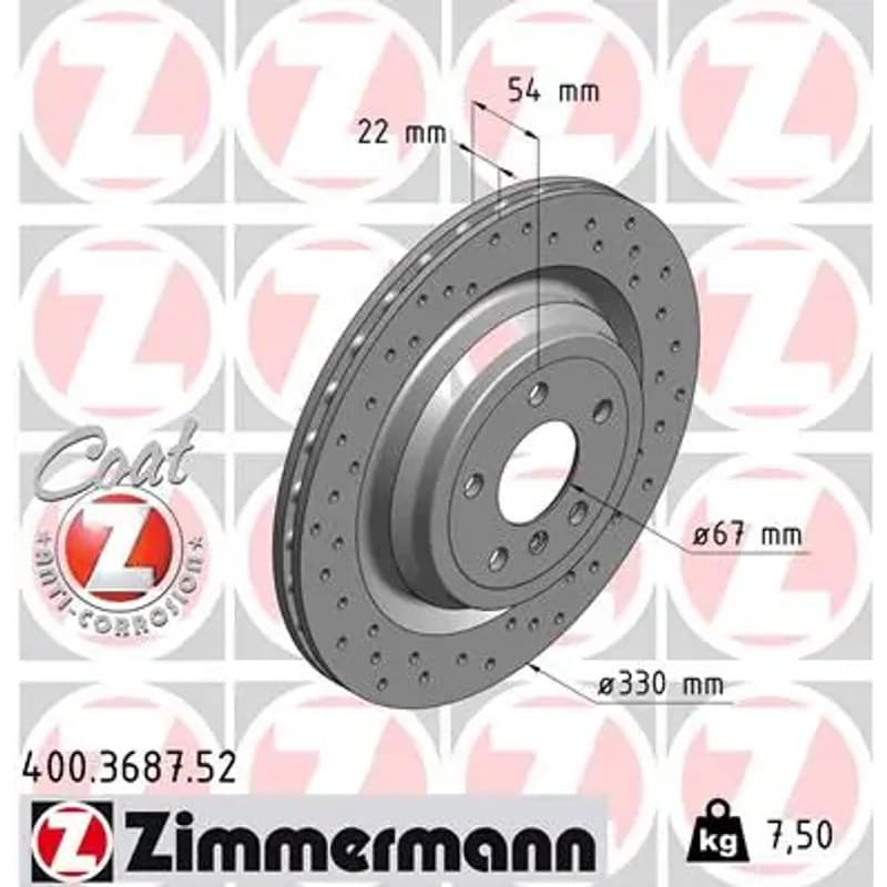 ZIMMERMANN stabdžių diskas 400.3687.52