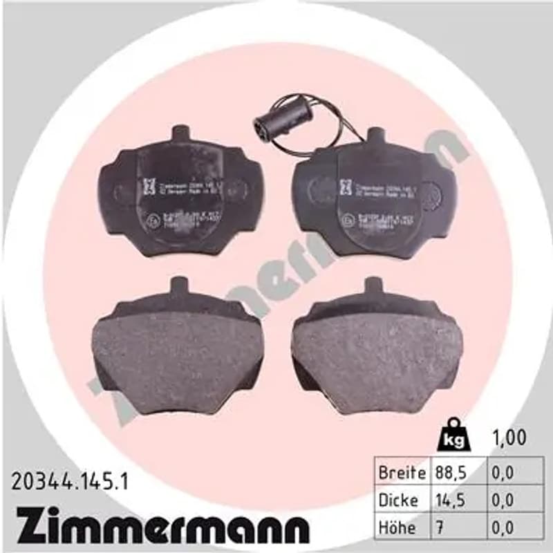 ZIMMERMANN 20344.145.1 stabdžių trinkelių rinkinys, diskinis stabdys