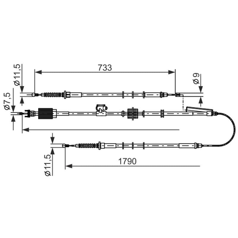 BOSCH 1 987 482 803 trosas, stovėjimo stabdys