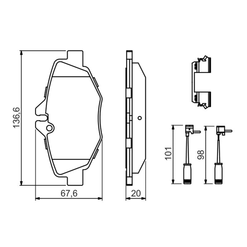 BOSCH 0 986 494 647 stabdžių trinkelių rinkinys, diskinis stabdys