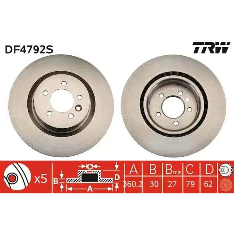 TRW stabdžių diskas DF4792S