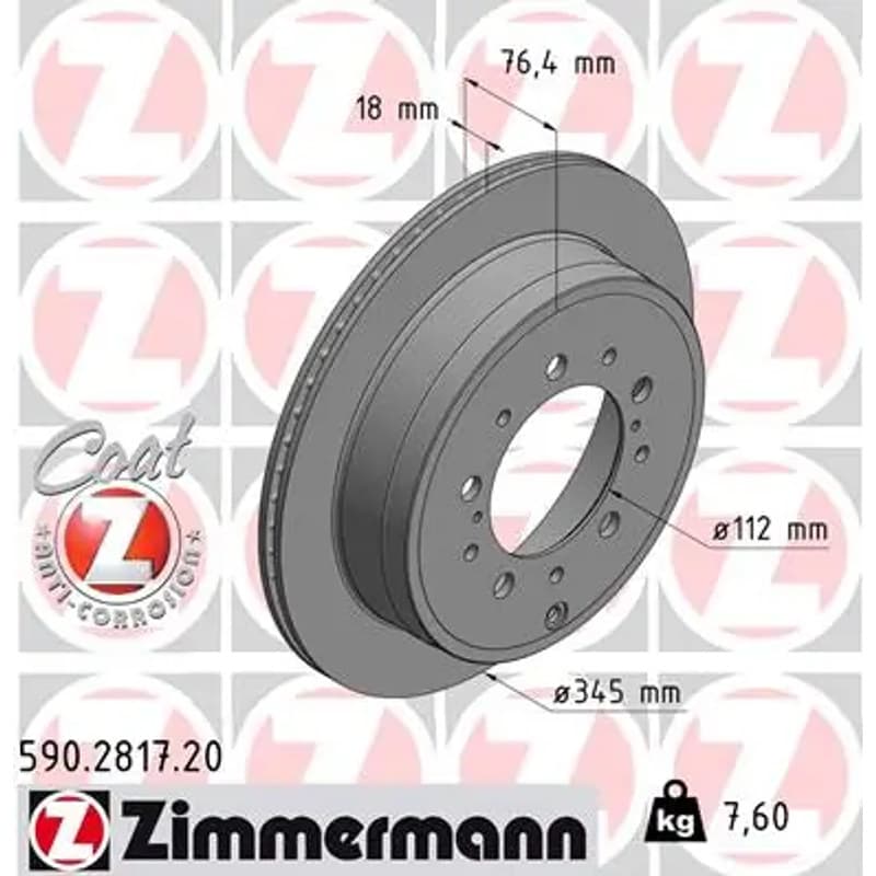 ZIMMERMANN stabdžių diskas 590.2817.20