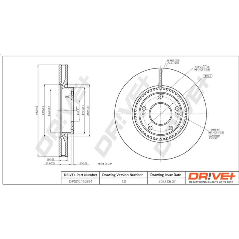 DRVE stabdžių diskas DP1010.11.0594