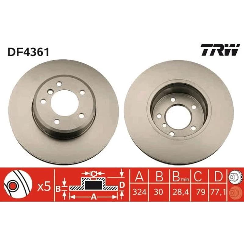 TRW Stabdžių diskas DF4361