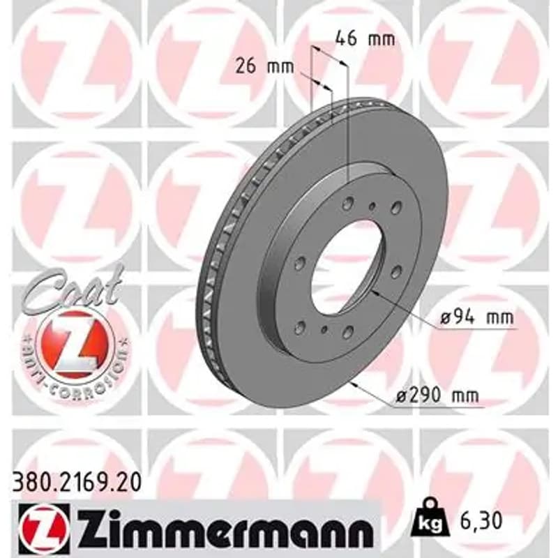 ZIMMERMANN stabdžių diskas 380.2169.20