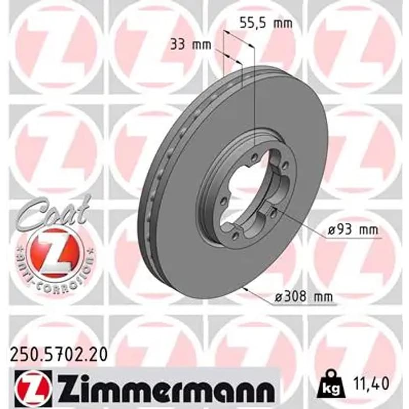 ZIMMERMANN stabdžių diskas 250.5702.20