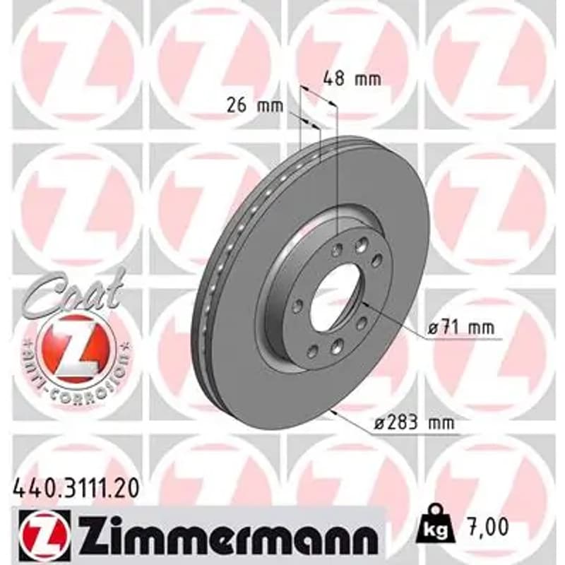 ZIMMERMANN stabdžių diskas 440.3111.20