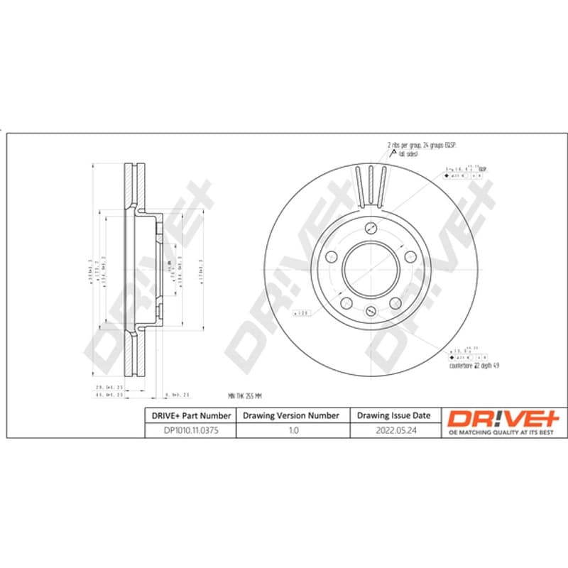 DRVE stabdžių diskas DP1010.11.0375