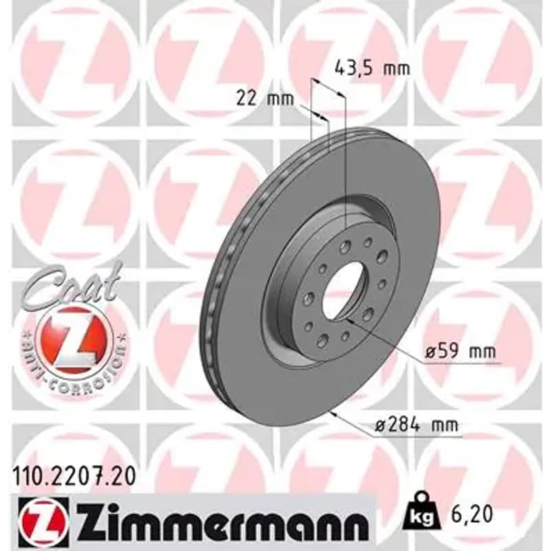 ZIMMERMANN stabdžių diskas 110.2207.20