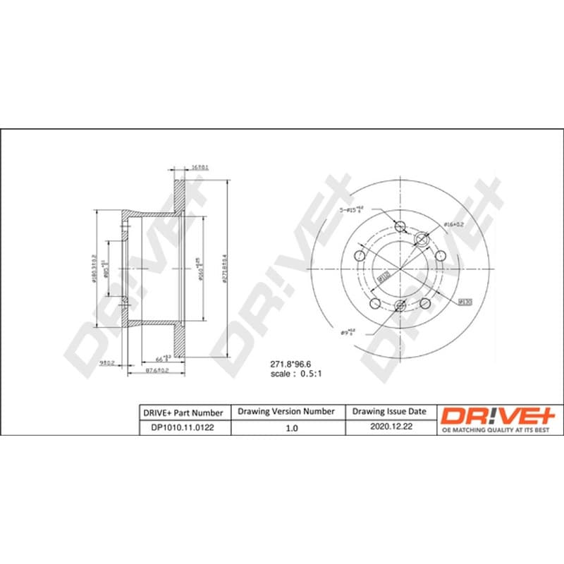 DRVE stabdžių diskas DP1010.11.0122