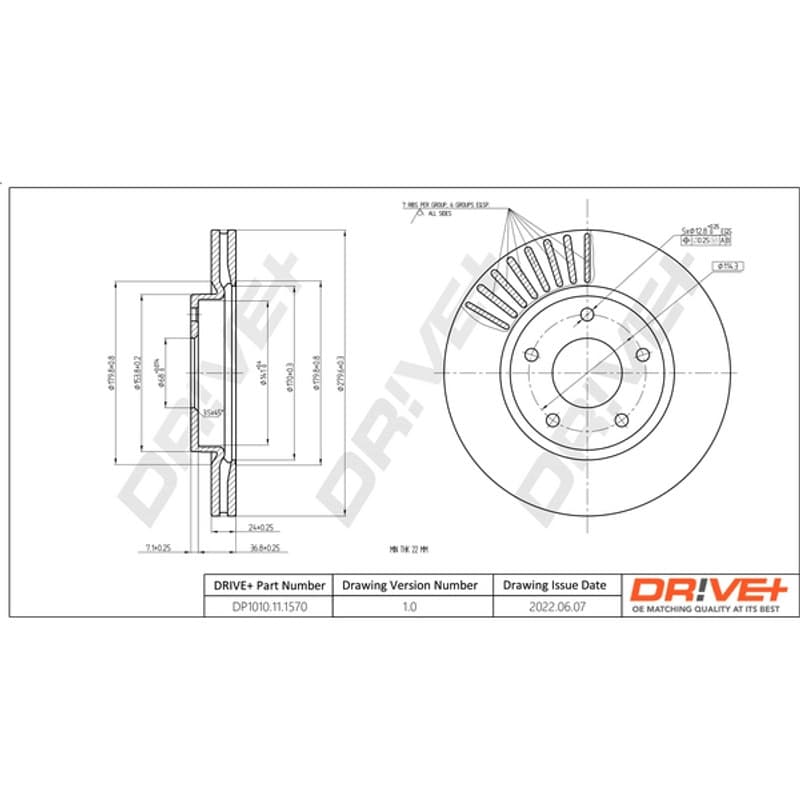 DRVE stabdžių diskas DP1010.11.1570