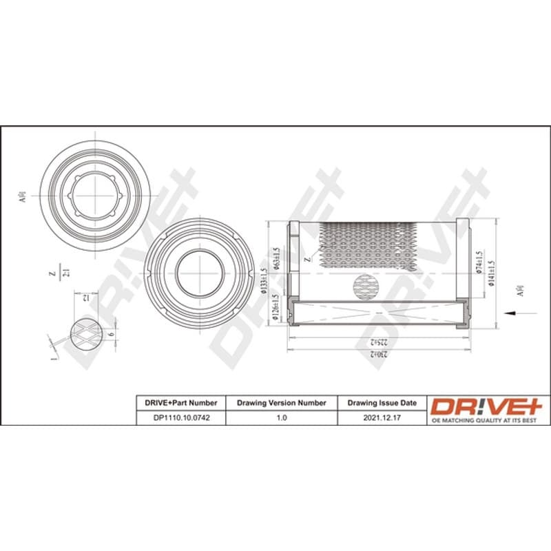 DRVE oro filtras DP1110.10.0742