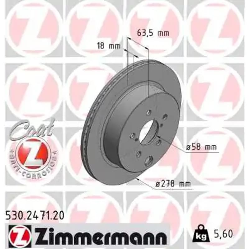 ZIMMERMANN stabdžių diskas 530.2471.20