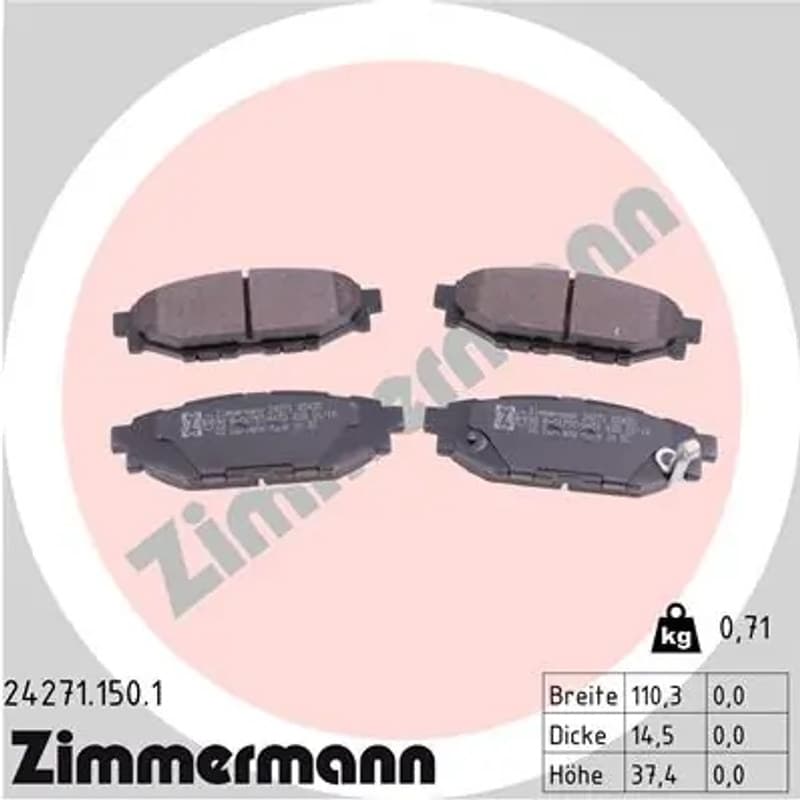 ZIMMERMANN stabdžių trinkelių rinkinys, diskinis stabdys 24271.150.1