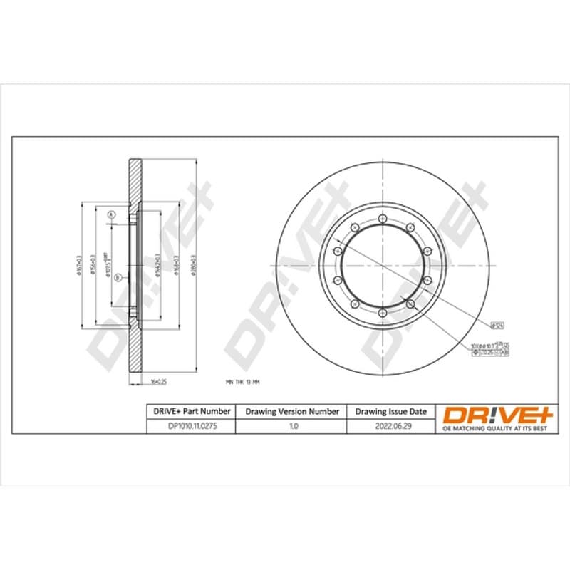 DRVE stabdžių diskas DP1010.11.0275