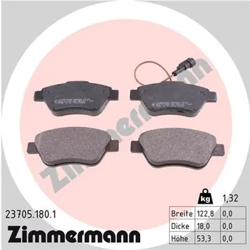 ZIMMERMANN 23705.180.1 stabdžių trinkelių rinkinys, diskinis stabdys