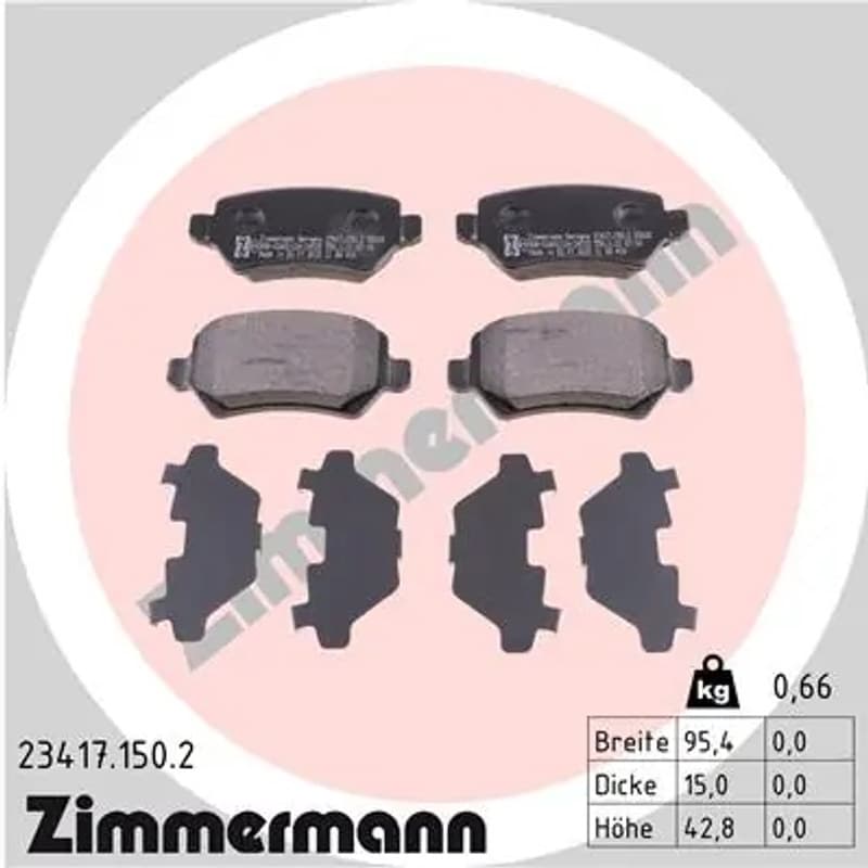 ZIMMERMANN stabdžių trinkelių rinkinys, diskinis stabdys 23417.150.2