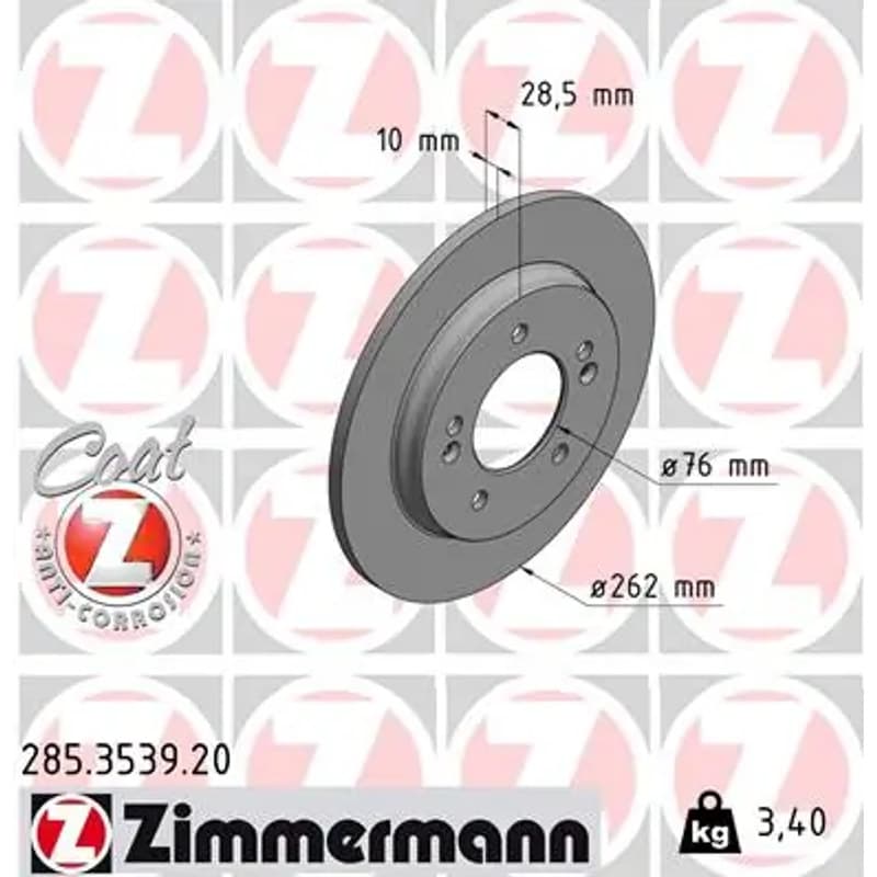 ZIMMERMANN stabdžių diskas 285.3539.20