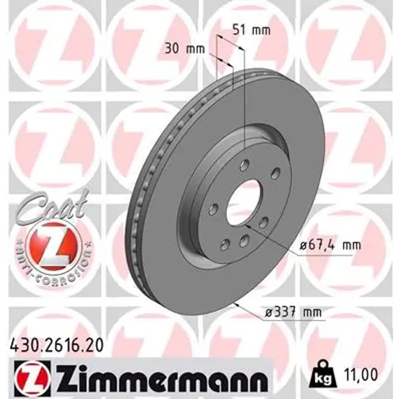 ZIMMERMANN stabdžių diskas 430.2616.20