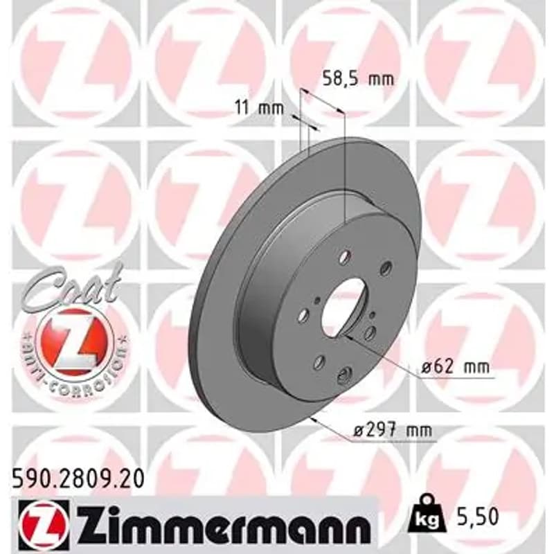 ZIMMERMANN stabdžių diskas 590.2809.20
