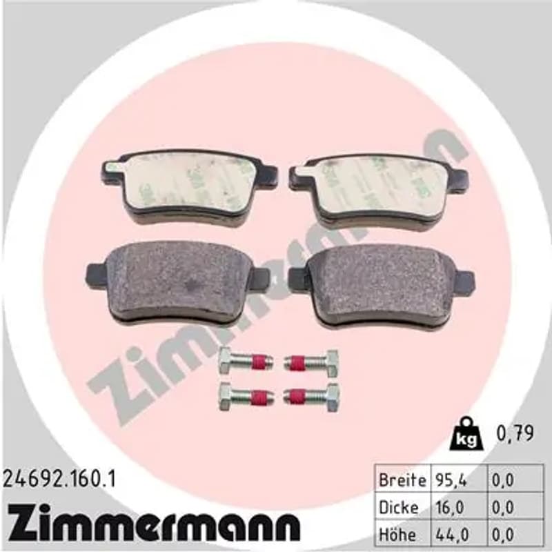 ZIMMERMANN 24692.160.1 stabdžių trinkelių rinkinys, diskinis stabdys