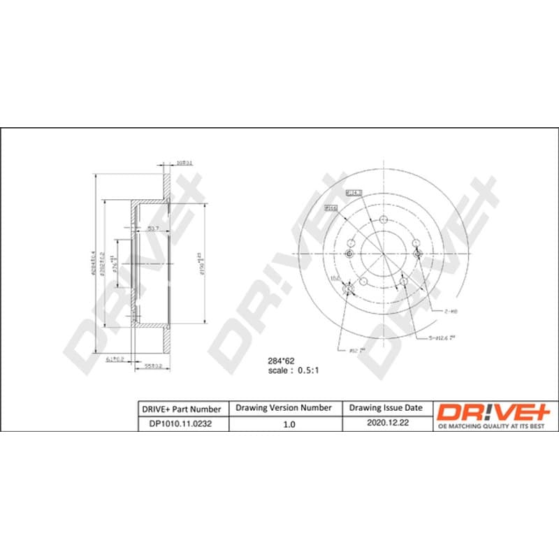 DRVE stabdžių diskas DP1010.11.0232
