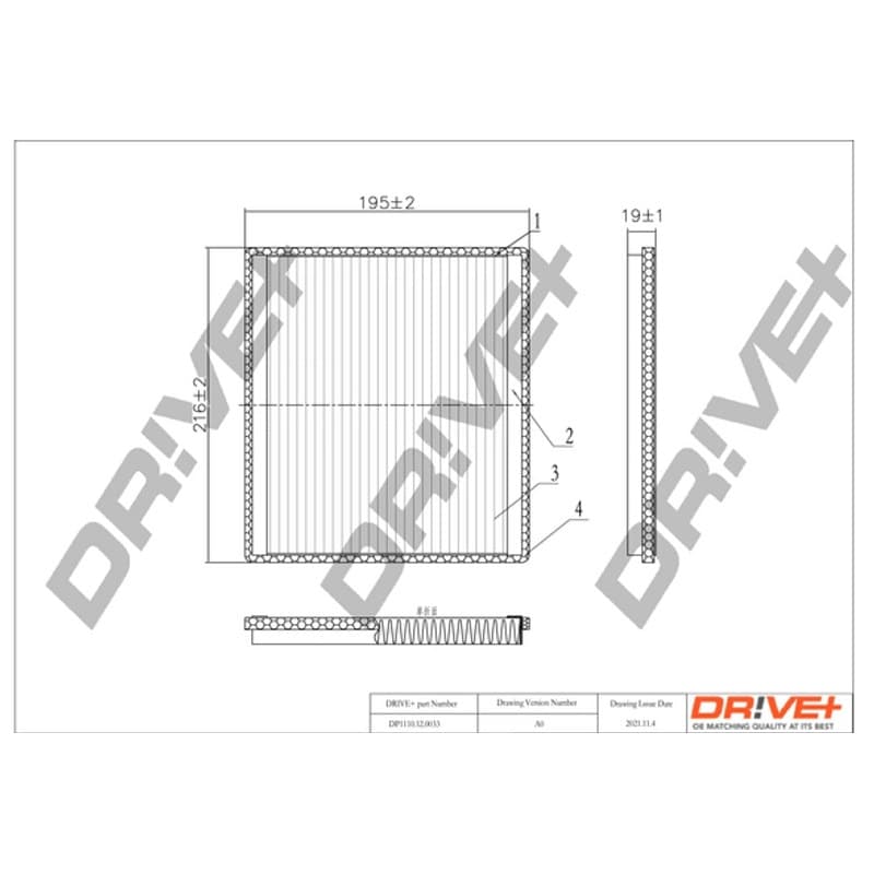 DRVE filtras, salono oras DP1110.12.0033