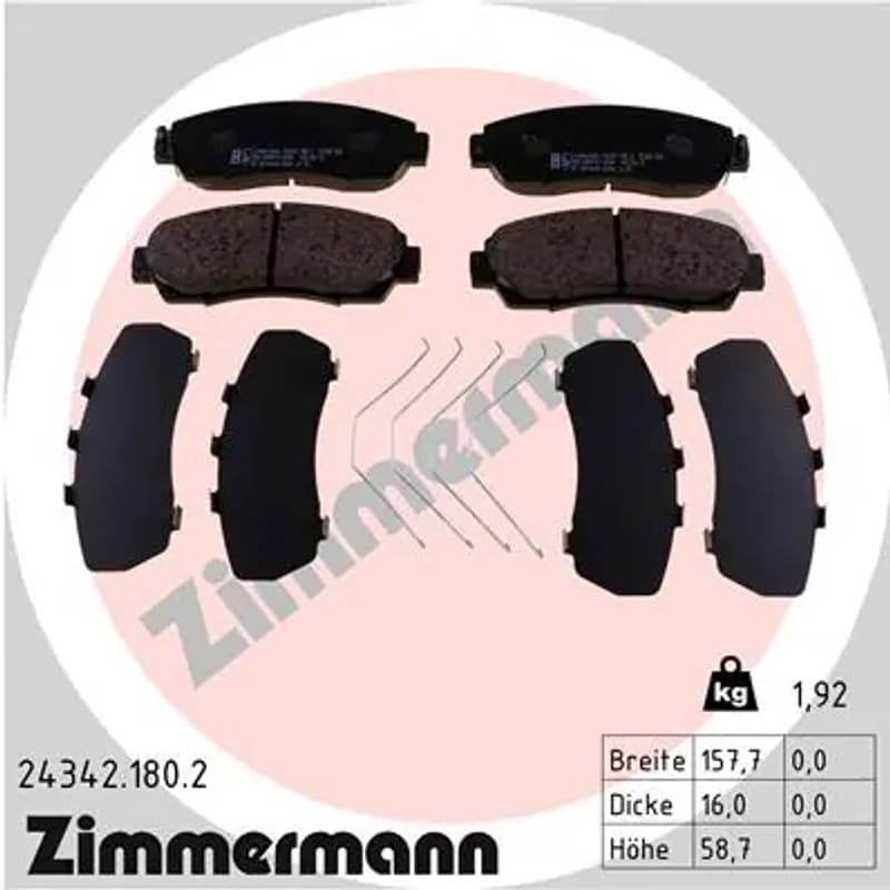 ZIMMERMANN stabdžių trinkelių rinkinys, diskinis stabdys 24342.180.2