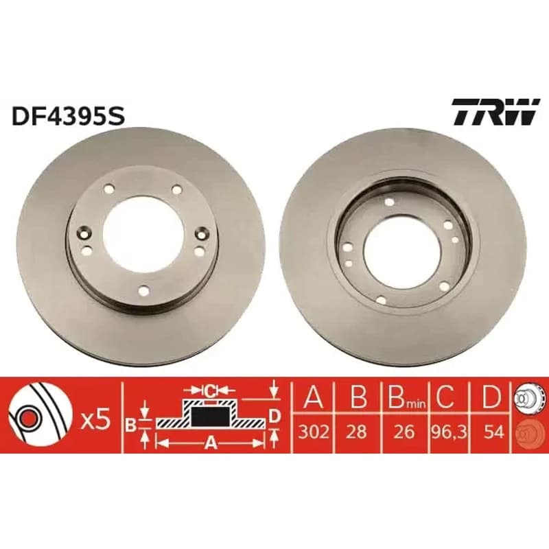 TRW stabdžių diskas DF4395S